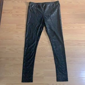 Black lace print leggings -